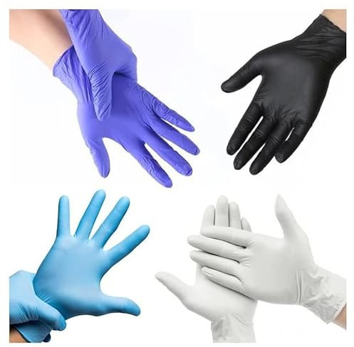 Guantes Desechables de Nitrilo - 600 unidades, Sin Polvo, Sin Látex - Todas las tallas (M, Azul)