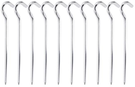 yaogohua 10 Uds. Clavijas para Tienda de campaña, estacas para Tienda de campaña de aleación de Aluminio de Alta Resistencia con Gancho para Camping/Senderismo/Accesorios para Tienda de pabellón