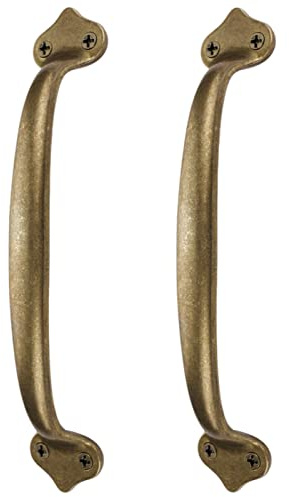 Runningfish Griffe aus massivem Messing, antikes Kupfer, rustikale Scheunentür-Haltegriffe, Küchenschrank-Hardware, Schubladengriff, 16,5 cm, 2 Stück