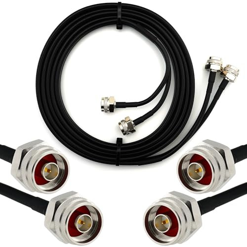 RANGEFUL 10m N Maschio Hex Cavo Coassiale Doppio — Twin HF-240 (equivalente a LMR 240) prolunga per LTE Antenna esterna 4G 5G 6G Modem Amplificatore GSM Router WIFI Ripetitore cellulare
