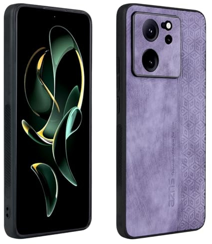 XINYEXIN Funda para Xiaomi 13T / Xiaomi 13T Pro, Ultradelgado Antideslizante Antichoque Carcasa, Funda Protectora de Cuero Vintage - Violeta