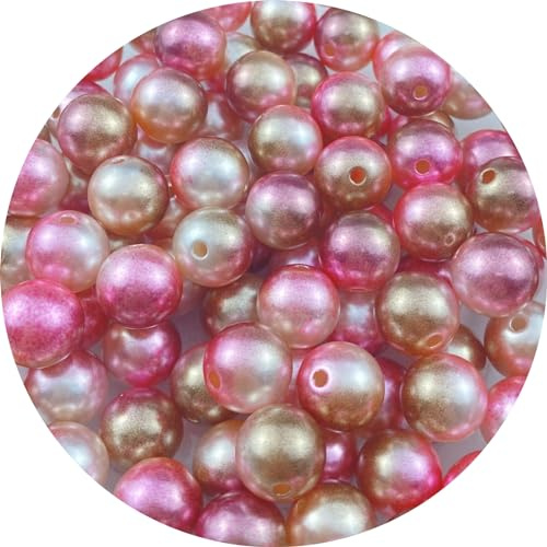 4000 Pcs Pearl Beads 3mm Craft Beads Gradient Round Spacer Loose Beads for Earring Bracelet Necklace Key Chains Jewelry DIY Craft Making Decoration and Vase Filler(Light Brown Pink)