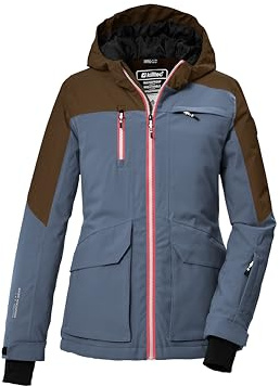 killtec Niñas Chaqueta de esquí/chaqueta funcional con capucha y protección contra la nieve KSW 340 GRLS SKI JCKT, jeansblau, 152, 42084-000
