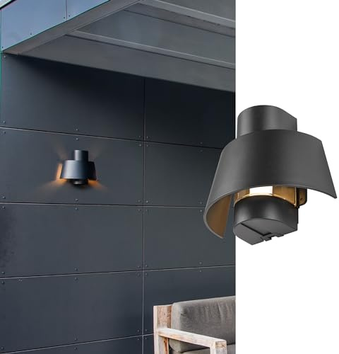 SLV Wandaufbauleuchte 1007585 / Beleuchtung für Wände, Wege, Eingänge, LED Spot außen, Aufbau-Leuchte Outdoor, Gartenlampe / E27 IP65 13W schwarz