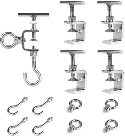 EXLECO 4 Pezzi Morsetto a C Resistenti, 30mm Morsetti da Falegname Acciaio Inox Morsetti a Vite Morsetto di Fissaggio per Lavori in Legno, Saldatura, Carpenteria, 0-25 mm Aperture Regolabili