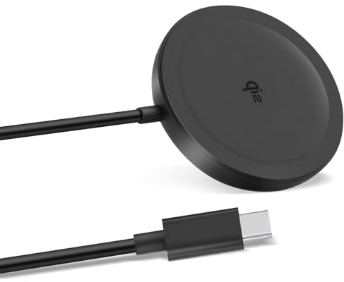 Qoosea Wireless Ladegerät Magnetischer Kabelloser Ladegerät Qi2 Zertifiziertes Magsafe-Ladegerät 15W USB-C Schnellladekabel (1,2m) für iPhone 15Pro Max/15 Pro/15/15 Plus/14/13/12 AirPods 3/2/Pro