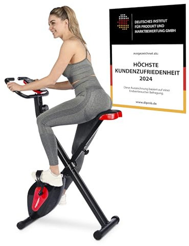 Christopeit Sport Klappheimtrainer X-Bike, Ergometer, Fitnessbike indoor mit Magnet-Bremssystem, klappbar, leise