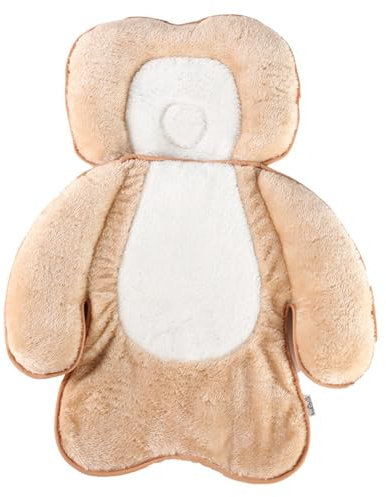 Liemuao Sitzverkleinerer für Kinderwagen, Universal, Autositz, aus weichem Plüsch, Sitzkissen, für Kinderwagen, Babyschale, für Winter, warm, Stützkissen für Kopf und Körper (Braun)