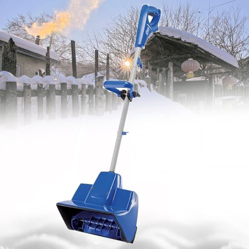 JOCHEN Home Use Snow Plow Snow Break Snow Blower,24V/4.0Ah High Power Electric Snow Shovel Adjustable direction,Snow Removal Width 32cm for Patio, Playground, Farm