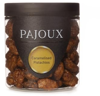 Pajoux Caramelised Pistachios (Small) 140g | Honey Caramelised Pistachio Nuts - Whole Pistachio Nuts - GMO Free - Nuts in a Gift Jar