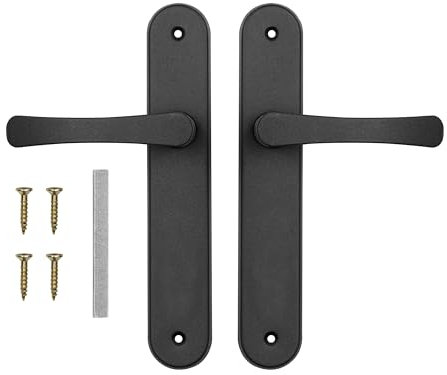 ADGO Tirador de Puerta - Tirador de Puerta - Juego de Tiradores - Tirador de Puerta Delantera - Juego de Tiradores de Puerta Interior - Tiradores de Puerta - Juego de Placas largas - Negro - Aluminio