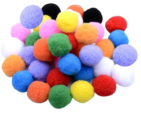 Extra große Pompons 5cm 98 Stück Bunt Gemischt zum Basteln | Weiche, flauschige Pom Poms im bunten Mix – ideal für DIY Basteln, Deko, Kostüm, Geschenkdeko & kreative Projekte.