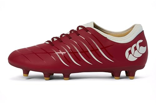 Canterbury Scarpe da rugby unisex CCC Phoenix 2.0 Team Firm Ground, Dahlia rossa., 49.5 EU