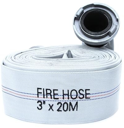 Tubo Flessibile Manichetta per Pompe Antincendio | Ø77 mm / 3 | Lunghezza 20 m | per Acqua Pulita Sporca Liquami | con Raccordi Rapidi | Resistenza Termica e Meccanica | in Poliestere