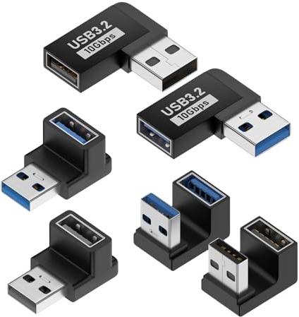 3PCS USB 3.1 U Forma Angolo Adattatore 10 Gbps USB A maschio a femmina 180 gradi connettore, Velocità di Trasferimento Dati 10 Gbps, Ricarica Rapida 5V/3A, Compatibile con PC, Tablet, Laptop e Disposi