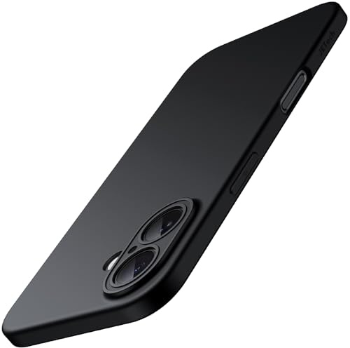 JETech Smal Skal för iPhone 16 6,1-Tum med Kameralins Fullt Skydd, Ultra-Tunn Lättvikt Matte Finish Minimalistisk Skyddande Telefon Fodral Case (Svart)