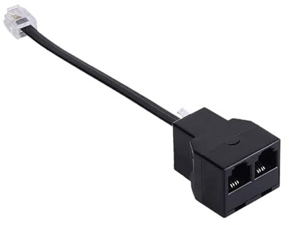 Adaptateur séparateur RJ11 - Extenseur de câble de téléphone, hub de connecteur de fil | Convertisseur de bougies téléphoniques bidirectionnelle, connecteur de télécopieur fixe, dispositif de séparate