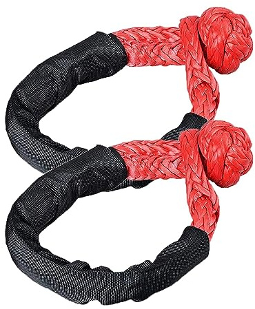 Manille Souple 4x4 récupération Hors Route treuil Corde synthétique Dynamique câble manilles Robustes Voiture remorquage Sangle remorque Accessoires ATV(2pcs)