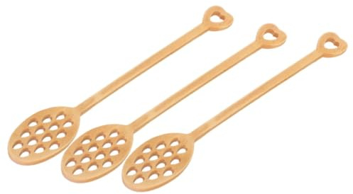 LABRIMP 3 Pièces Lot de Cuillères à Miel Bois pour Sirop De Miel Et Mélange De Confitures Portable