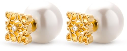 ZHUOMOT Ohrringe Gold Perlenohrringe Silber 925 Vergoldete Perlen Ohrringe, Geometrische Retro Ohrstecker Gold Damenohrringe, Schmuck Geschenke für Frauen Geschenke Für Mama