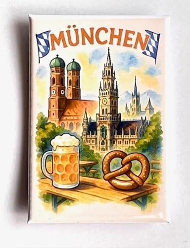 München Kühlschrankmagnet- München Souvenir - Reiseandenken, Deutschland, Bayern Geschenk für Reisende, Bayern Mitbringsel Germany 020925