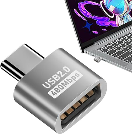 Sucritude Adaptador USB a Tipo C, Adaptador De Transferencia De Datos 480 Mbps, Convertidor Rápido para Conexión De Unidad Externa Tableta Smartphone