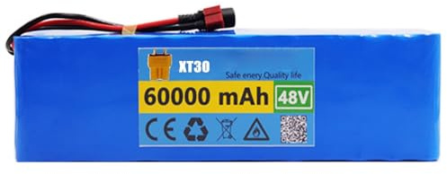 48V 60Ah Ebike Battery for 1000W 750W 500W Electric Bicycle Scooter Motor E-Bike Battery Lectric Bike Battery Pack with 54.6V 2A Charger