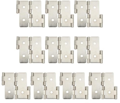 Sosoport 10 Charnières à Double Action en Fer Huilé 47X47 MM Couleur Blanc Nickel pour Portes et Fenêtres Charnières D’Angle pour Meubles Moustiquaires et Paravents Pliants Style Rétro