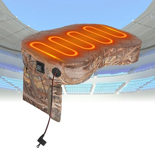 SUNGOOYUE Cojín Calefactable para Silla de Estadio, Ajustable en 3 Niveles, Calentador para Acampar Al Aire Libre, Cojín Portátil para Silla con Calefacción para Juegos de Fútbol, ​​pesca, Tela