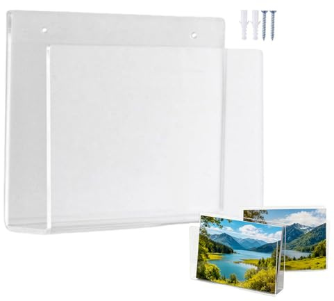 Aktenhalter zur Wandmontage, transparente Aufbewahrung mit Schrauben, Broschürenhalter, Wandmontage, Aktenregal – für Papierpost, Dokumente, Briefe, Bücher, Organisation, Wohnzimmer, Schlafzimmer