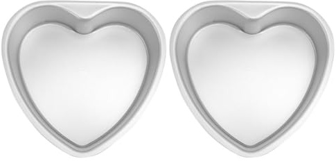 FUOYLOO Juego de 2 Moldes para Pasteles Forma de Corazón de Aleación de Aluminio, Superficie Lisa y Fácil Desmoldeo para Hornear en Casa