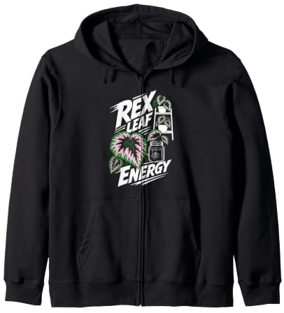 Rex Begonia Plant Energy Propagation Zip Hoodie