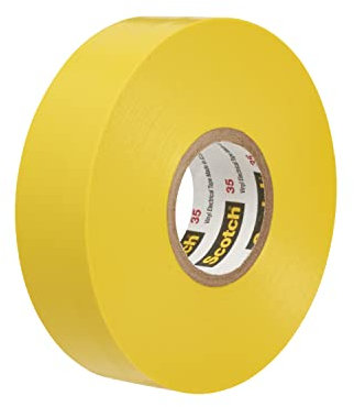 Scotch Cinta eléctrica de codificación de colores de vinilo, 35, 1/2 x 20 pies, amarillo