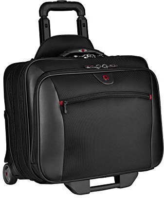 Wenger 600661 POTOMAC 17 2-teiliger Business Laptop-Trolley, gepolsterte Laptoptasche mit Rollen und passende 15.4 Laptoptasche, Schwarz {23 Liter}