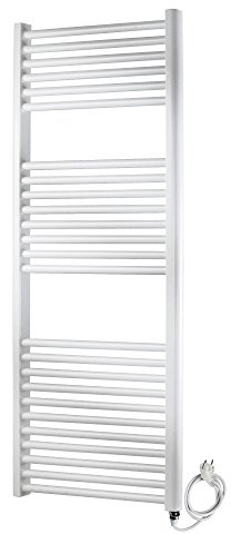 ERCOS | Scaldasalviette Elettrico Bagno TEKNO con Resistenza Termolimitata On/Off, Colore Bianco, Larghezza 600 mm, Altezza 1600 mm