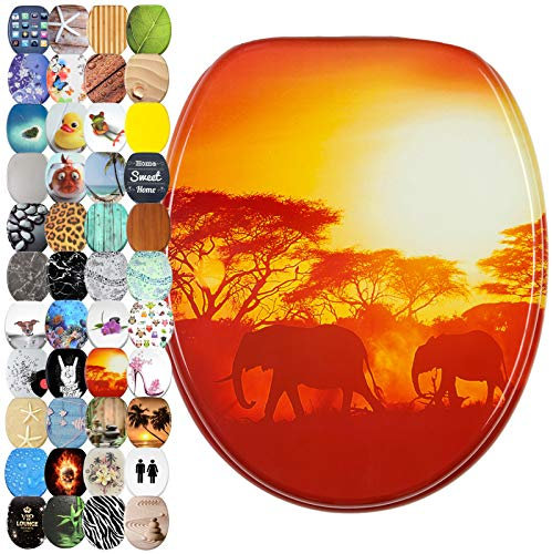 Sanilo WC Sitz mit Absenkautomatik, viele schöne Toilettendeckel zur Auswahl, hochwertige und stabile Qualität aus Holz (Savanne)