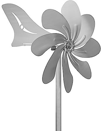 SKARAT A1007 - steel4you XXL Windrad Windmühle Speedy40 Plus aus Edelstahl (40cm Rotor-Durchmesser), kugelgelagert, mit Windfahne (360° Grad drehbar) - Made in Germany (150cm)