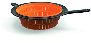 Fiskars Sieb, Ø 26 cm, Kunststoff/Silikon, Functional Form, Schwarz/Orange, 1027304