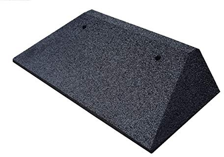 bepco Bordsteinkanten-Rampe + beidseitiger Schräge, LxBxH: 50 x 25 x 6 cm aus Gummi (schwarz) Auffahrrampe,Türschwellenrampe, mit eingelagerten Unterlegscheiben zur Befestigung
