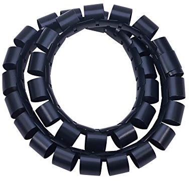 Othmro Avvolgicavo a spirale per computer e cavi elettrici (diametro 40 mm, lunghezza 1 m, nero)