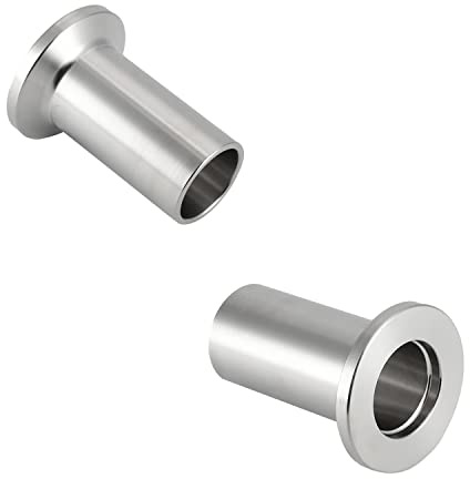 Othmro Lot de 2 raccords sanitaires 16 mm ID, KF16-40 mm à trois colliers de serrage en acier inoxydable, raccords ronds sans soudure, joints de soudage, adaptateur, virole de bride FitsTri