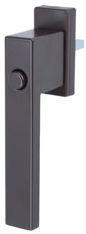 Fenstergriff Fensterolive Rasterolive Kindersicherung Druckknopf Modell Hanna verschiedene Farben (Braun - RAL 8019)