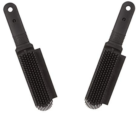 FURemover Plus Gummi Tierhaarentferner Bürste Schwarz mit sanften Borsten zur Fellpflege von Hunden und Katzen 2 Stück Schwarz