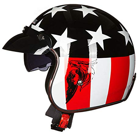 GAOZHE Caschi Jet Caschi Cromwell da Motociclista per Uomo Donna, retrò Casco a Scodella,Casco Moto Vintage Half Helmet, per Biker Cruiser Scooter Touring, Certificato DOT