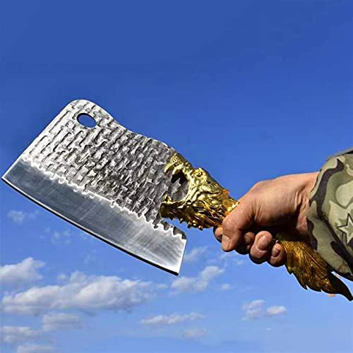 WYGC Hackmesser Hacken Sie die Knochen Hackmesser Damaskusmesser des Fleischbeil-Fleischbeil-Küchenchefs Mit Holzgriff