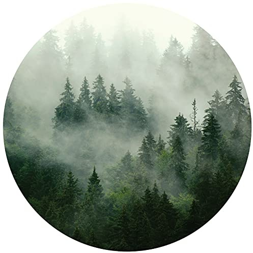 WallArena Vlies Fototapete, Wald, Ø182cm | Fototapeten - Tapeten - für Wohnzimmer Schlafzimmer - Vliestapete Wandtapete Tapete 3D Effekt- inkl. Kleister