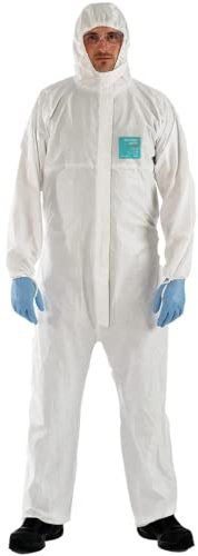 DSTOCK60- Lot de 45 Combinaisons AlphaTec 2000 Ts plus Taille XXL - Blanc – Combinaison de protection jetable à capuche – Protection chimique de Catégorie III - Robuste et Légère