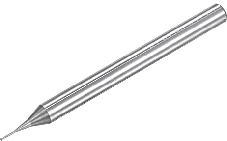 sourcing map Square Nose End Mill, 0.5mm Solid Carbide Long Reach CNC Router Bits 2 Flutes Milling Cutter with Extended Neck, 3mm Cutting Length 4mm Shank