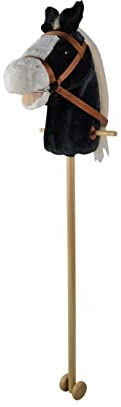 Tachan - Pferdekopf mit Deluxe-Stick - mit Geräuschen und Stützrädern für einfaches Gleiten - Spielzeugpferd für Jungen und Mädchen - Schwarz - 90 cm Höhe (CPA Toy Group 727T00730)