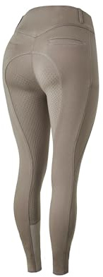 HORZE Pantaloni da Equitazione da Donna Mira, Gambali da Equitazione con Tasca per Cellulare e Seduta Completa, Marrone, EU44
